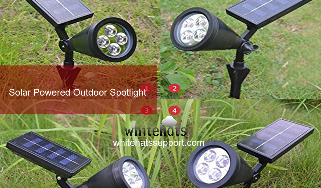 Solar Powered Outdoor Spotlight-home security surveillance system and solutions -cctv camera installation dubai-WhitehatsSupport