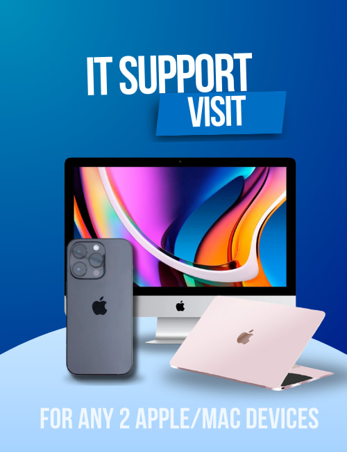 IT support visit for 2 Apple Mac devices By Whitehats